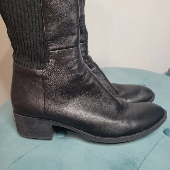 Kenneth Cole  Levon Black Leather Tall Riding Boots Size 10 - Picture 3 of 16